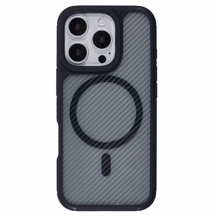 For iPhone 16 Pro Max Case Compatible with MagSafe Carbon Fiber TPU+PC Anti-Drop Phone Cover