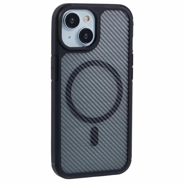 ShopCaseCart Lightweight Premium iPhone 15 Plus Protective cover Compatible with MagSafe Carbon Fiber TPU+PC Anti-Drop Phone Guard