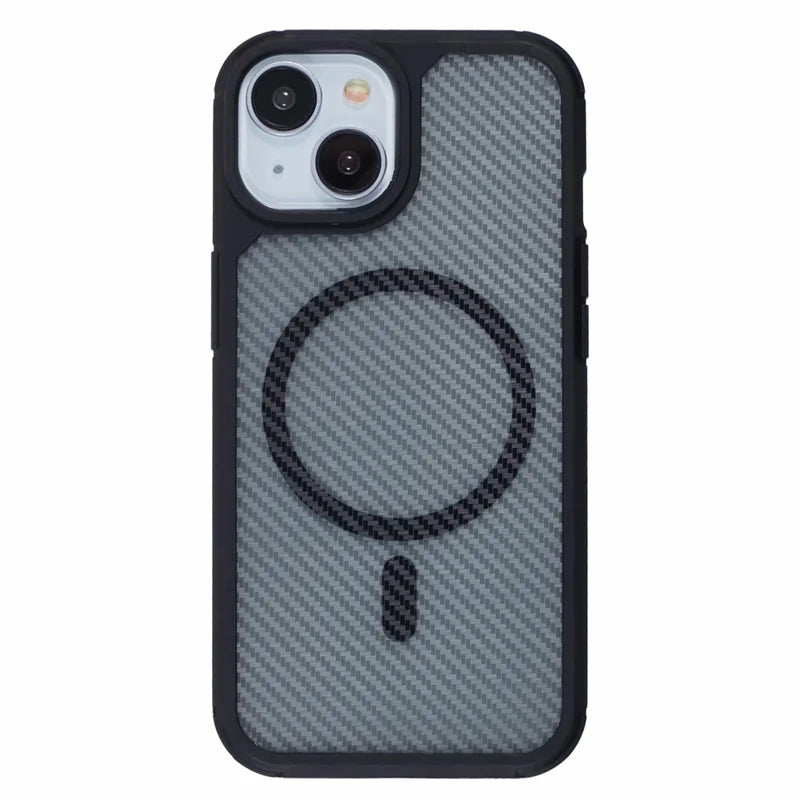 ShopCaseCart Lightweight Premium iPhone 15 Plus Protective cover Compatible with MagSafe Carbon Fiber TPU+PC Anti-Drop Phone Guard