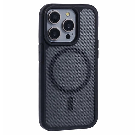 For iPhone 15 Pro Max Case Compatible with MagSafe Carbon Fiber TPU+PC Anti-Drop Phone Cover