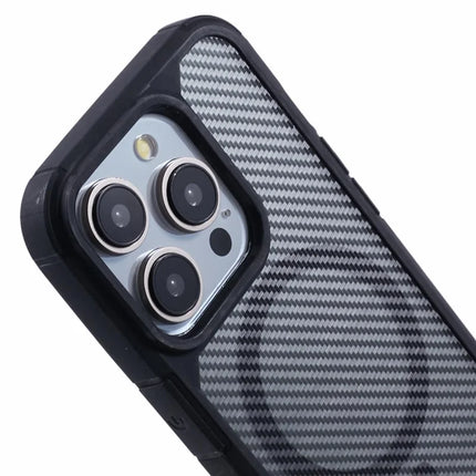 ShopCaseCart Model Case  For  iPhone 15 Pro Max Case Compatible with MagSafe Carbon Fiber TPU+PC Anti-Drop Phone Cover