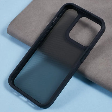 ShopCaseCart Model Case  For  iPhone 15 Pro Max Case Carbon Fiber Texture TPU+PC Anti-Drop Phone Cover