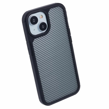 For iPhone 14 Case Carbon Fiber Texture TPU+PC Anti-Drop Phone Cover