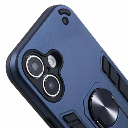For iPhone 16 Plus Case PC+TPU Drop Defend Phone Cover with Ring Kickstand
