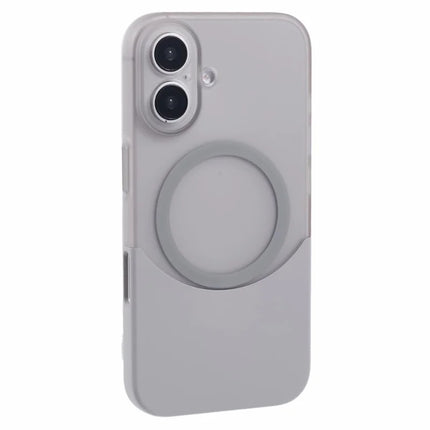 For iPhone 16 Plus Case Compatible with MagSafe Splicing Color Drop-Proof PC Phone Cover - Grey