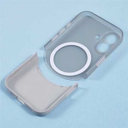 For iPhone 16 Plus Case Compatible with MagSafe Splicing Color Drop-Proof PC Phone Cover