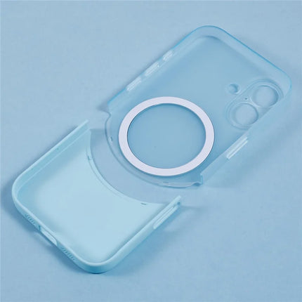 For iPhone 16 Plus Case Compatible with MagSafe Splicing Color Drop-Proof PC Phone Cover