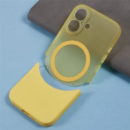 For iPhone 16 Plus Case Compatible with MagSafe Splicing Color Drop-Proof PC Phone Cover