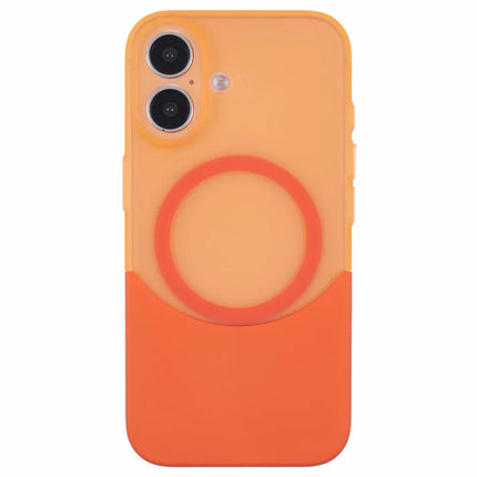 For iPhone 16 Plus Case Compatible with MagSafe Splicing Color Drop-Proof PC Phone Cover