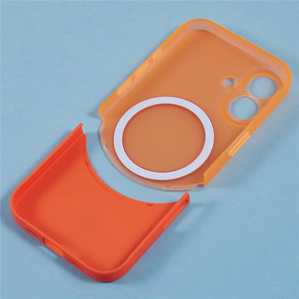 For iPhone 16 Plus Case Compatible with MagSafe Splicing Color Drop-Proof PC Phone Cover