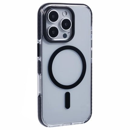 For iPhone 16 Pro Max Clear Case Compatible with MagSafe TPU+PC Back Cover - Black