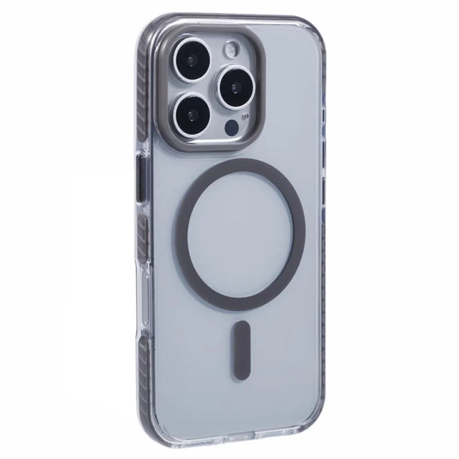 For iPhone 16 Pro Max Clear Case Compatible with MagSafe TPU+PC Back Cover - Grey