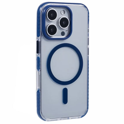 For iPhone 16 Pro Max Clear Case Compatible with MagSafe TPU+PC Back Cover - Blue