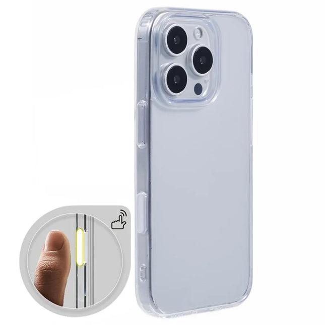 For iPhone 16 Pro Max Clear Case TPU+PC Back Cover with Touch Button Photography
