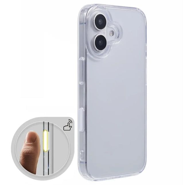 For iPhone 16 Plus Clear Case TPU+PC Back Cover with Touch Button Photography