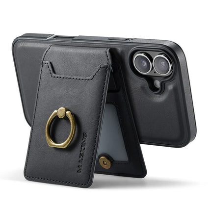 MAGKING K1 Series For iPhone 16 Plus Magnetic Case PC+TPU+PU Phone Cover with Card Holder Kickstand