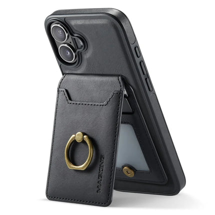 MAGKING K1 Series For iPhone 16 Plus Magnetic Case PC+TPU+PU Phone Cover with Card Holder Kickstand