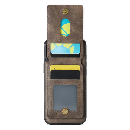 MAGKING K1 Series For iPhone 16 Plus Magnetic Case PC+TPU+PU Phone Cover with Card Holder Kickstand