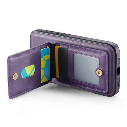 MAGKING K1 Series For iPhone 16 Plus Magnetic Case PC+TPU+PU Phone Cover with Card Holder Kickstand