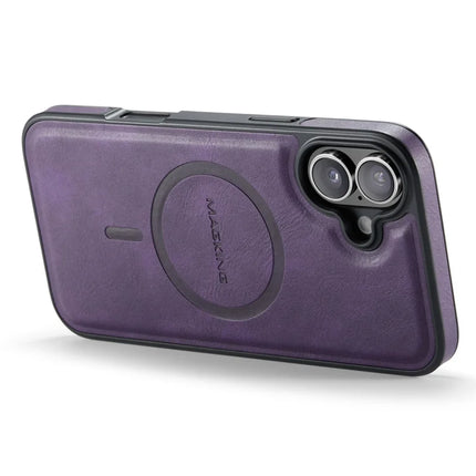 MAGKING K1 Series For iPhone 16 Plus Magnetic Case PC+TPU+PU Leather Phone Cover
