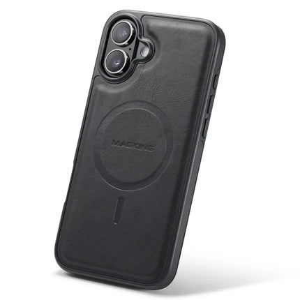MAGKING K1 Series For iPhone 16 Plus Magnetic Case PC+TPU+PU Leather Phone Cover