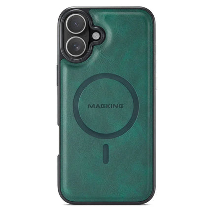 MAGKING K1 Series For iPhone 16 Plus Magnetic Case PC+TPU+PU Leather Phone Cover