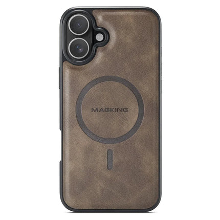 MAGKING K1 Series For iPhone 16 Plus Magnetic Case PC+TPU+PU Leather Phone Cover