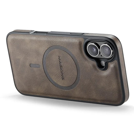MAGKING K1 Series For iPhone 16 Plus Magnetic Case PC+TPU+PU Leather Phone Cover