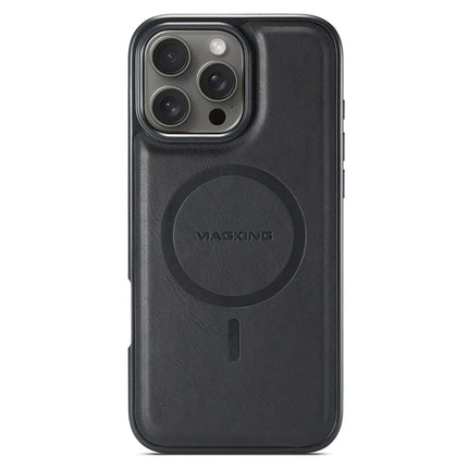 MAGKING K1 Series For iPhone 16 Pro Magnetic Case PC+TPU+PU Leather Phone Cover