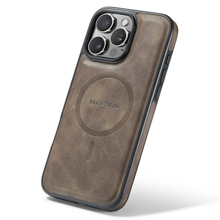 MAGKING K1 Series For iPhone 16 Pro Magnetic Case PC+TPU+PU Leather Phone Cover