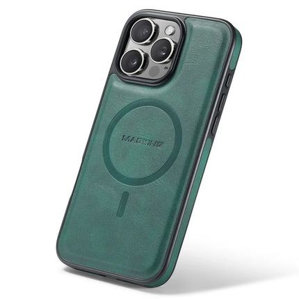 MAGKING K1 Series For iPhone 16 Pro Magnetic Case PC+TPU+PU Leather Phone Cover
