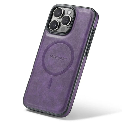 MAGKING K1 Series For iPhone 16 Pro Magnetic Case PC+TPU+PU Leather Phone Cover