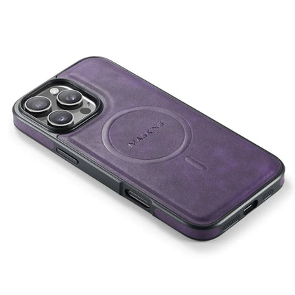 MAGKING K1 Series For iPhone 16 Pro Magnetic Case PC+TPU+PU Leather Phone Cover