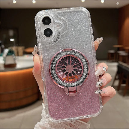 For iPhone 16 Plus Case Compatible with MagSafe Gyro Design Glitter PC + TPU Phone Cover
