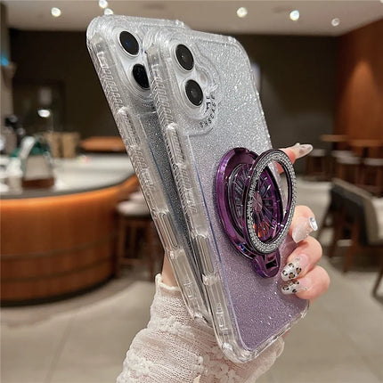 For iPhone 16 Plus Case Compatible with MagSafe Gyro Design Glitter PC + TPU Phone Cover