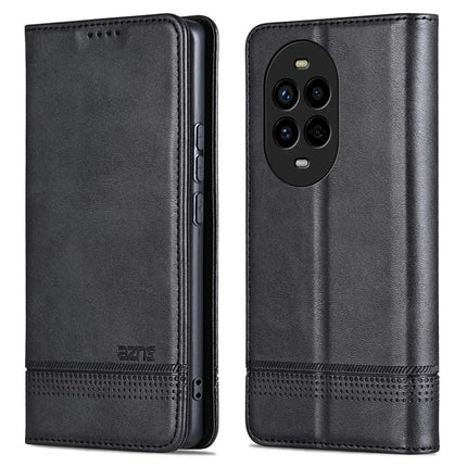 AZNS For Huawei nova 13 Pro 5G Case Cowhide Texture PU Leather Wallet Phone Cover - Black
