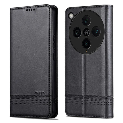 AZNS For Oppo Find X8 Pro 5G Case Cowhide Texture PU Leather Wallet Phone Cover - Black