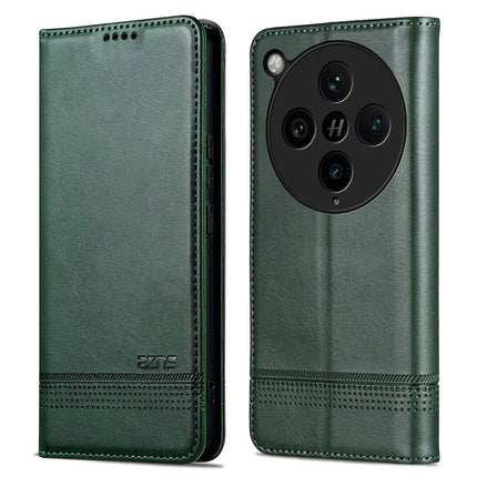 AZNS For Oppo Find X8 Pro 5G Case Cowhide Texture PU Leather Wallet Phone Cover - Green