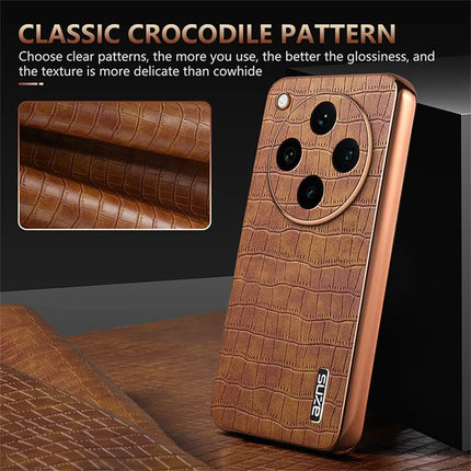 AZNS For Oppo Find X8 Pro 5G Case Electroplating Crocodile Texture PU+TPU Phone Cover