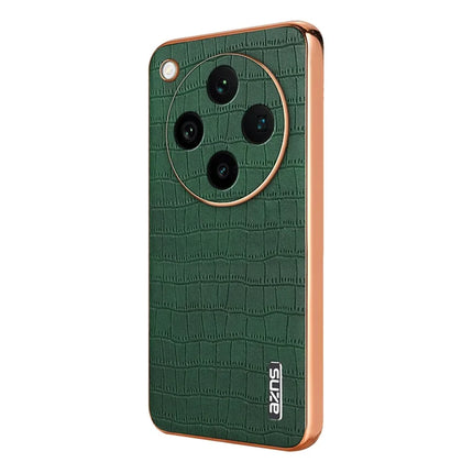 AZNS For Oppo Find X8 Pro 5G Case Electroplating Crocodile Texture PU+TPU Phone Cover - Green