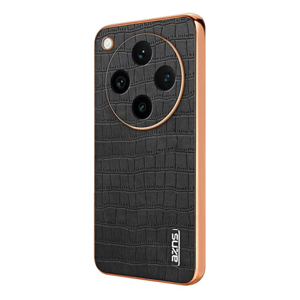 AZNS For Oppo Find X8 Pro 5G Case Electroplating Crocodile Texture PU+TPU Phone Cover - Black