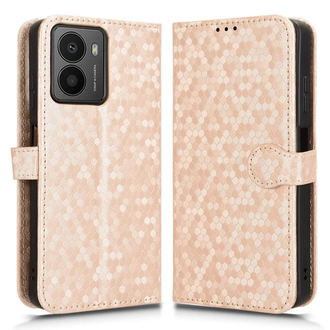 For HMD Fusion 5G Wallet Case Dot Pattern Imprint PU Leather Phone Cover - Rose Gold