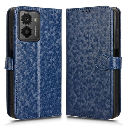 For HMD Fusion 5G Wallet Case Dot Pattern Imprint PU Leather Phone Cover - Dark Blue