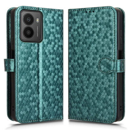 For HMD Fusion 5G Wallet Case Dot Pattern Imprint PU Leather Phone Cover - Green