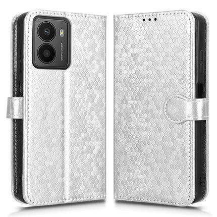 For HMD Fusion 5G Wallet Case Dot Pattern Imprint PU Leather Phone Cover - Silver