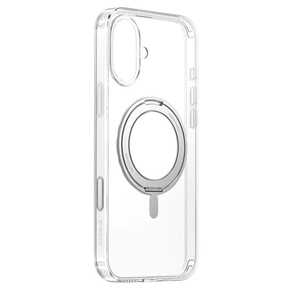 ShopCaseCart Premium Kickstand iPhone 16 Clear Protective cover Compatible with MagSafe TPU+PC Phone Back Guard (Touch Button Version)