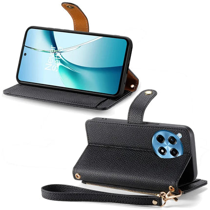 For OnePlus Ace 3 Pro 5G Case RFID Blocking Zipper Pocket Leather Wallet Phone Cover