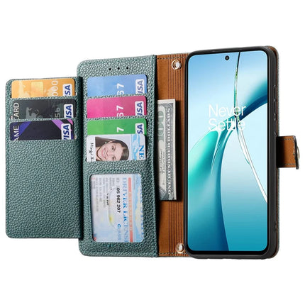 For OnePlus Ace 3 Pro 5G Case RFID Blocking Zipper Pocket Leather Wallet Phone Cover