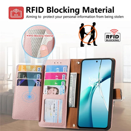 For OnePlus Ace 3 Pro 5G Case RFID Blocking Zipper Pocket Leather Wallet Phone Cover