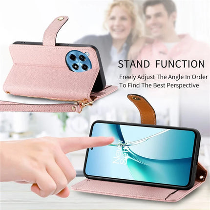 For OnePlus Ace 3 Pro 5G Case RFID Blocking Zipper Pocket Leather Wallet Phone Cover